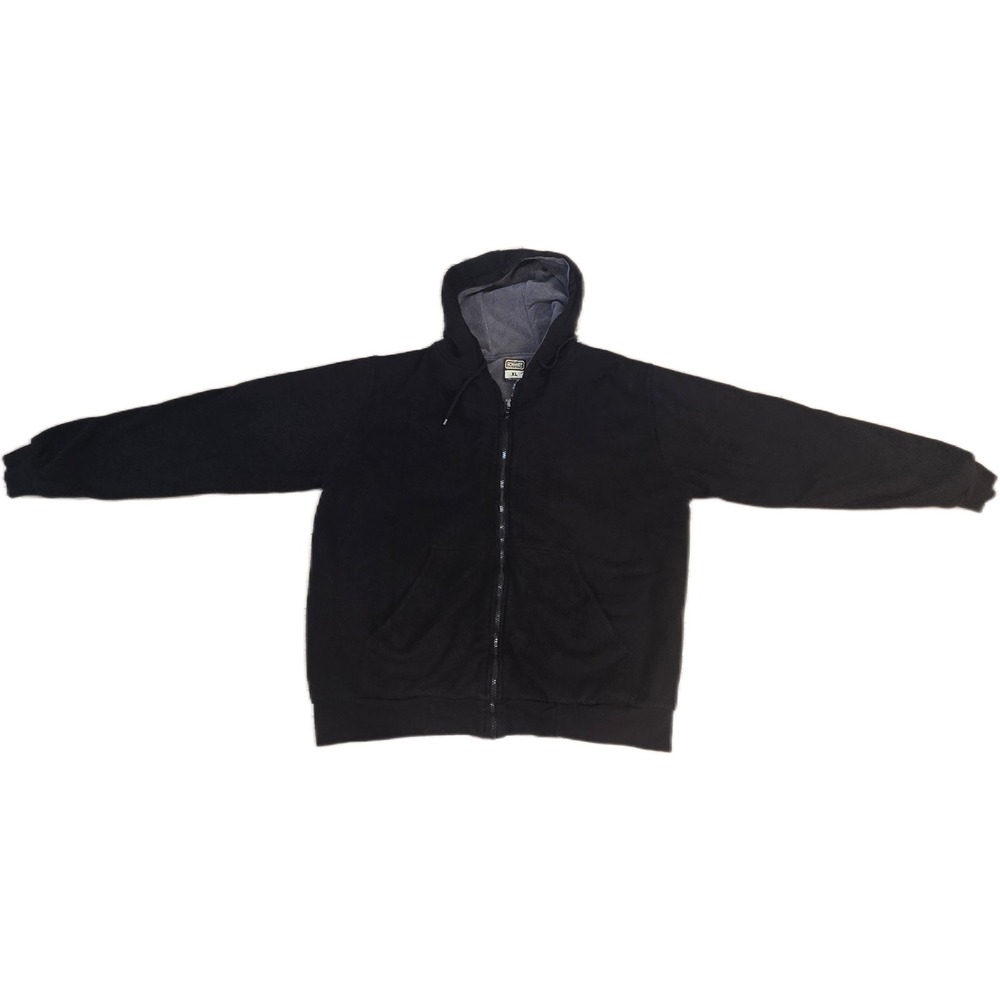 CE Schmidt Workwear Mens XL Black Full Zip‎ Fleece Lined Hoodie Casual Outdoor